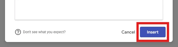 Google Sites editor showing insert the tool