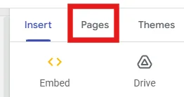 Google Sites editor showing make your app the homepage