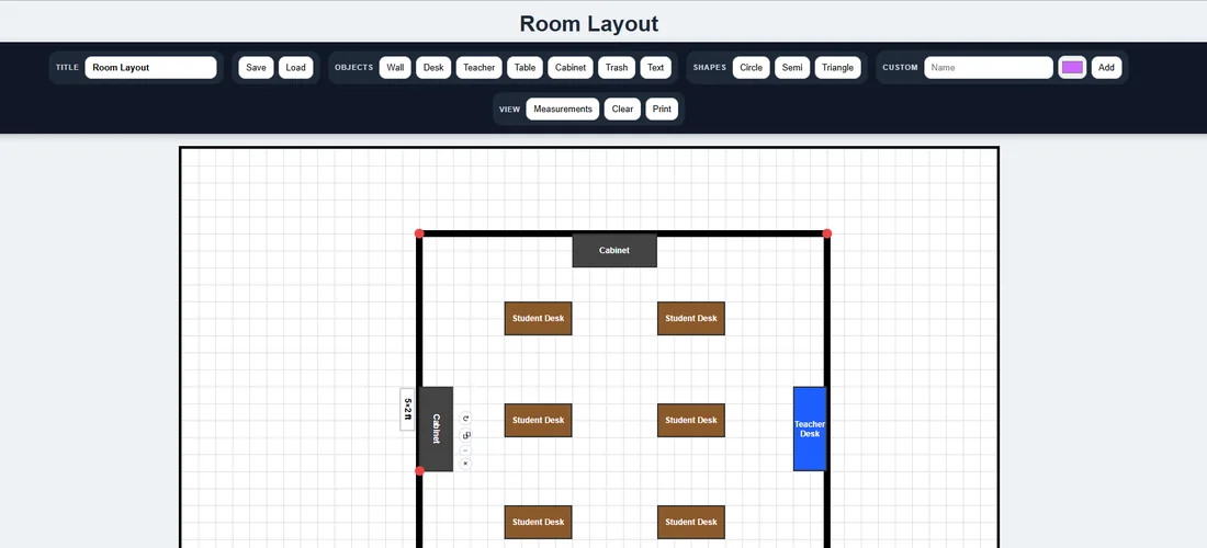 Screenshot of Classroom Layout Planner