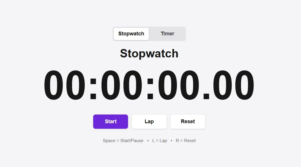 Screenshot of Classroom Stopwatch